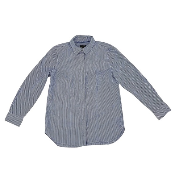 Talbots Petites Blue White Striped Long Sleeve Shirt Size Small Petite Women's - Picture 1 of 5